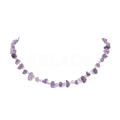Natural Mixed Gemstone Chips Beaded Necklace NJEW-JN04311-1