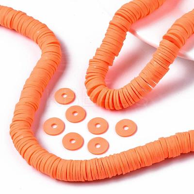 Flat Round Handmade Polymer Clay Beads CLAY-R067-12mm-11-1