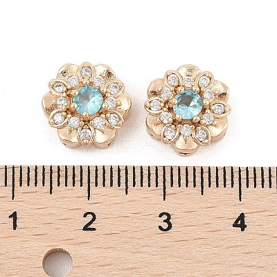 Rack Plating Brass Micro Pave Cubic Zirconia Beads KK-F879-03G-01-1
