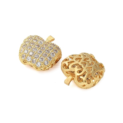 Brass Micro Pave Cubic Zirconia Charms KK-C086-11G-1