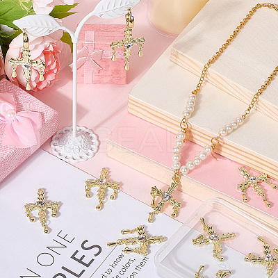 10Pcs Alloy Pendants with Rhinestone PALLOY-SC0016-44-1