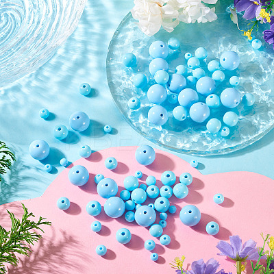100Pcs 5 Styles Opaque Acrylic Beads MACR-TADJ0001-12E-1