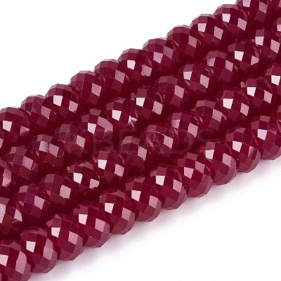 Lab Grown Red Corundum Beads Strands G-G106-A45-07-1