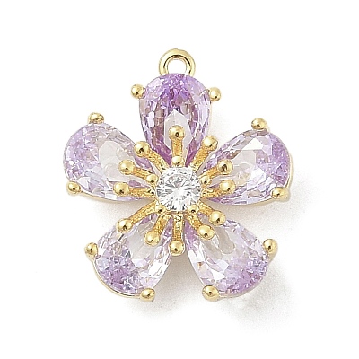 Brass Micro Pave Cubic Zirconia Pendants LS-KK-S514-02D-G-1