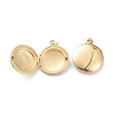 Brass Locket Pendants KK-P199-06G-1