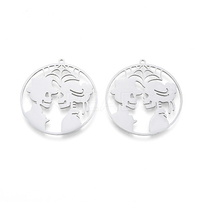 Non-Tarnish Halloween Skull 201 Stainless Steel Pendants LS-STAS-N090-LA983-1-1