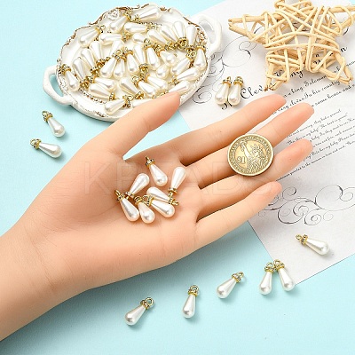 50Pcs High Luster ABS Plastic Imitation Pearl Pendants FIND-YW0009-07-1