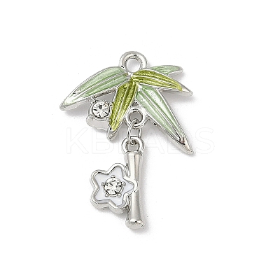 Rack Plating Alloy Enamel and Rhinestone Pendants PALLOY-R151-33P-1