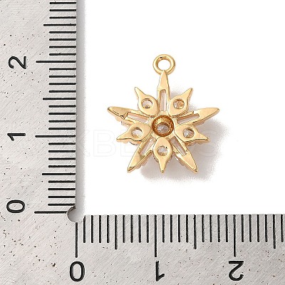 Brass Micro Pave Clear Cubic Zirconia Pendants KK-M294-07G-02-1