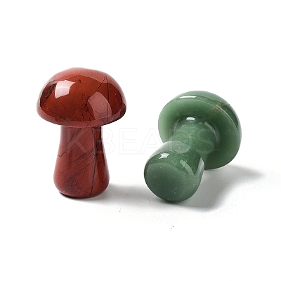 Natural & Synthetic Gemstone Carved Mushroom Statues Ornament G-P525-15-1