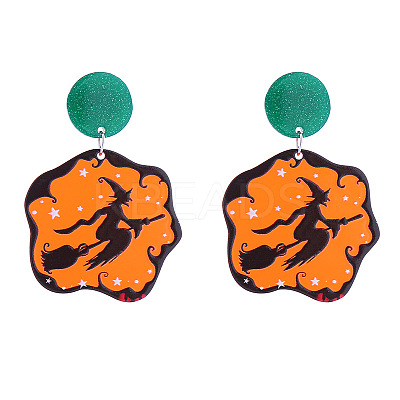 Halloween Acrylic Dangle Stud Earrings FS-WGAFD0C-11-1
