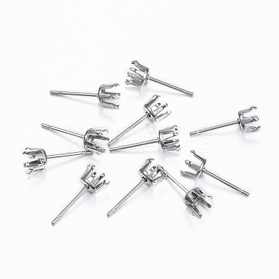 Tarnish Resistant 304 Stainless Steel Stud Earring Settings LS-STAS-H376-97-1