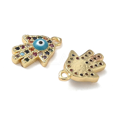 Brass Micro Pave Cubic Zirconia Charms KK-G391-09G-1-1