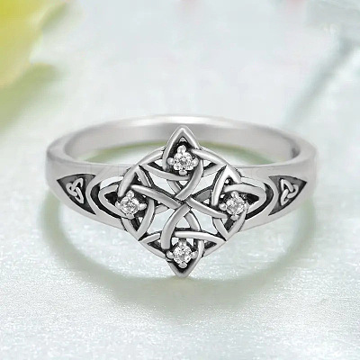 Knot Brass with Crystal Rhinestone Finger Rings FS-WG1EEAC-02-1