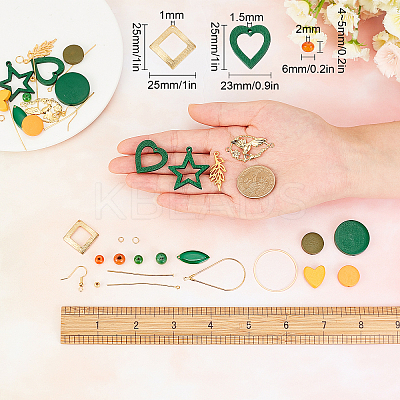 DIY Wooden Dangle Earring Making Kits DIY-SC0016-77-1