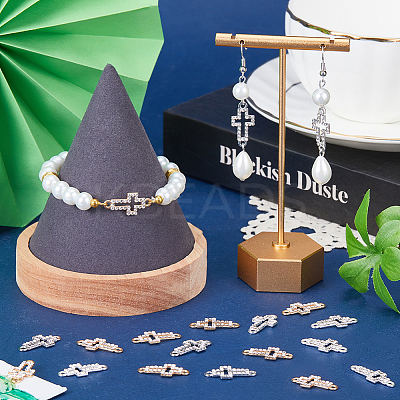 30Pcs 3 Colors Alloy Crystal Rhinestone Connector Charms ALRI-SC0001-39-1