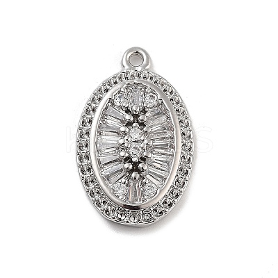 Brass with Clear Cubic Zirconia Pendants LS-KK-Z061-21B-P-1