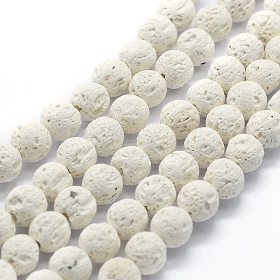 Synthetic Lava Rock Round Beads Strands G-E508-04-10mm-1-1