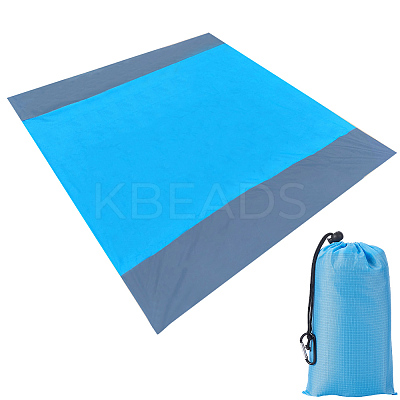 Square Waterproof Polyester Picnic Mat with 4 Stakes AJEW-WH20080-37A-1