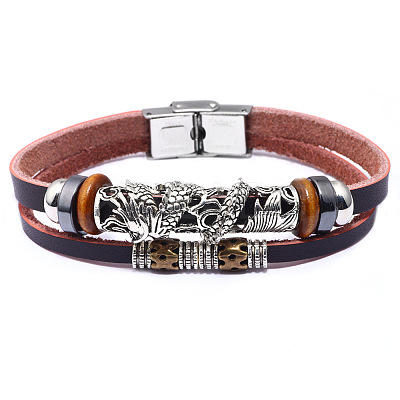 Leather Multi-strand Bracelets BJEW-F352-11M-1