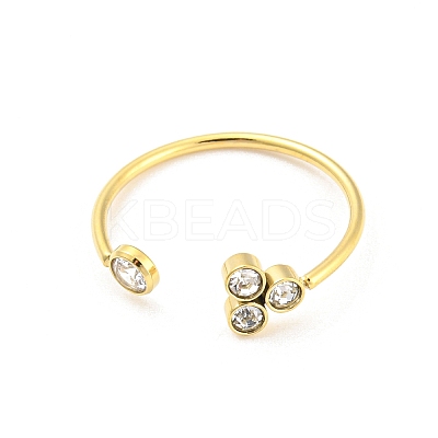 Real 14K Gold Plated 304 Stainless Steel Open Cuff Ring LS-RJEW-C062-01B-G-1
