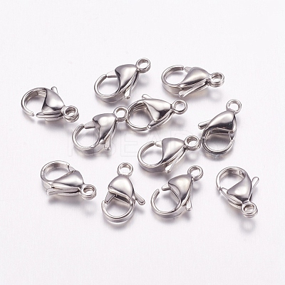 Tarnish Resistant 316 Surgical Stainless Steel Lobster Claw Clasps 316-FL15A-1