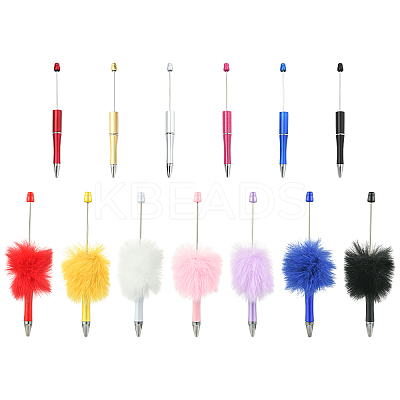 14Pcs 14 Styles Plastic Ball-Point Pen Sets AJEW-YW0001-37-1
