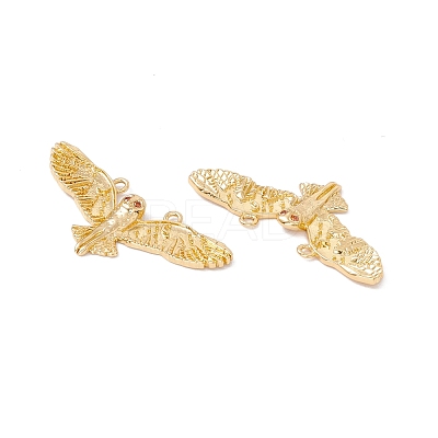Rack Plating Brass Micro Pave Cubic Zirconia Pendants ZIRC-C040-32G-1