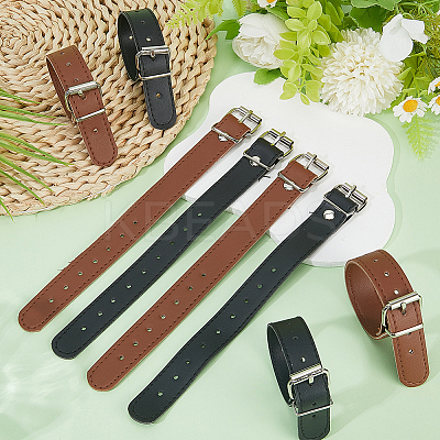 4 Pairs 2 Colors Imitation Leather Bicycle Basket Belt AJEW-CL0001-31-1