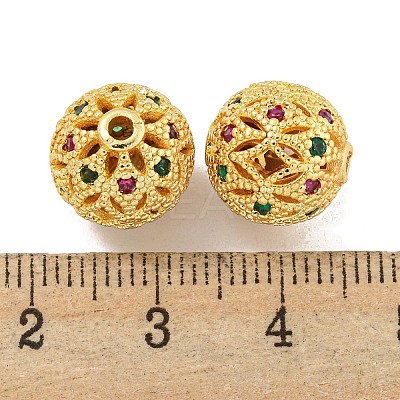 Rack Plating Brass Cubic Zirconia Beads KK-L215-330C-G-1