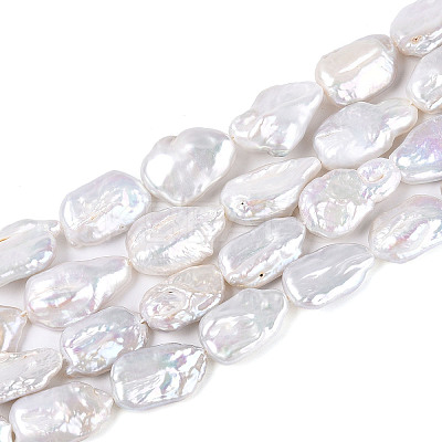 Natural Baroque Keshi Pearl Beads Strands PEAR-S020-D05-01-1