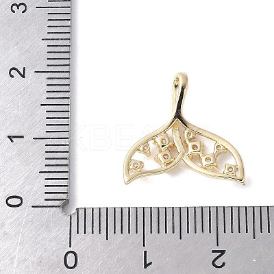 Hollow-Carved Design Fishtail Brass Pendants KK-V005-04G-1