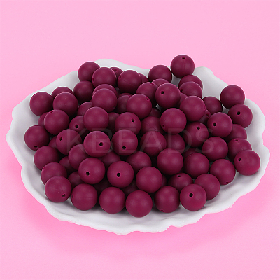 Round Silicone Focal Beads SI-JX0046A-24-1