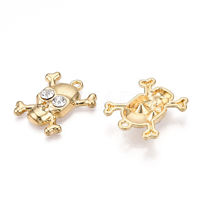 Rack Plating Alloy Rhinestone Pendants PALLOY-N176-108A-G-1