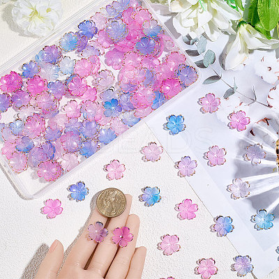 180Pcs 2 Colors Acrylic Bead Caps OACR-PA0001-37E-1