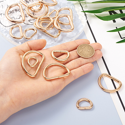 54Pcs 9 Styles Iron D Rings IFIN-BT0001-10-1
