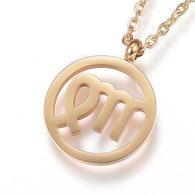304 Stainless Steel Pendant Necklaces NJEW-N0074-23G-1