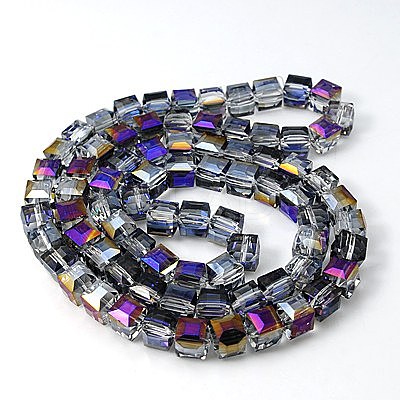 Electorplated Glass Beads EGLA-E006-3I-1