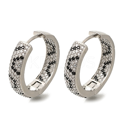 Rack Plating Brass Micro Pave Cubic Zirconia Hoop Earrings EJEW-H016-20P-1