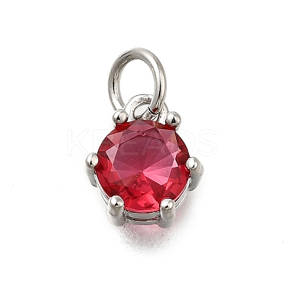 Brass Pave Cubic Zirconia Pendants KK-V002-23P-02-1