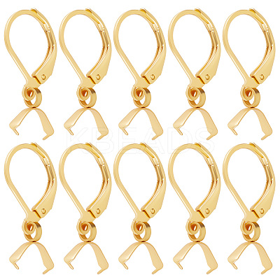 50Pcs 304 Stainless Steel Leverback Earring Findings with Pendant Bails STAS-BBC0001-52G-1
