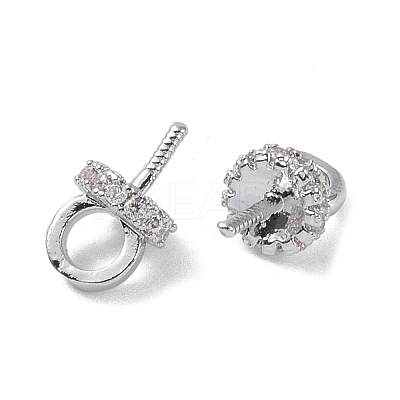 Brass with Cubic Zirconia Peg Bails LS-KK-B087-13A-P-1