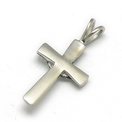 Fashionable Retro 304 Stainless Steel Cross with Claddagh Ring Pendants STAS-L017-54-1
