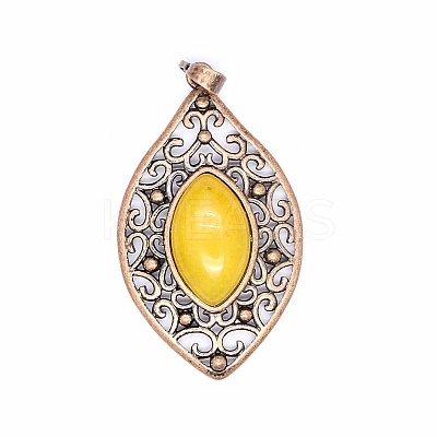 Retro Hollow Natural Topaz Jade Pendants PW-WGEF371-09-1
