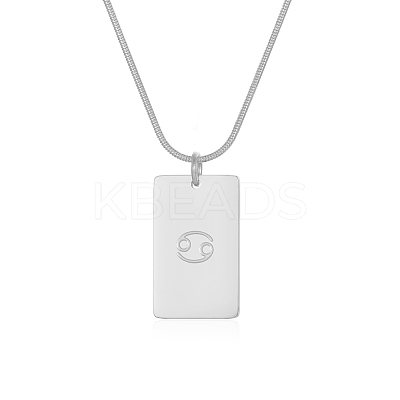 European Style 304 Stainless Steel Zodiac Pendant Necklaces for Women NF9603-4-1