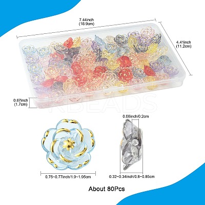 80Pcs 8 Colors Plastic Beads KY-FS0001-46-1