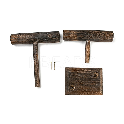 2-Tier Wood T Bar Bracelet Display Stands BDIS-F005-02B-1