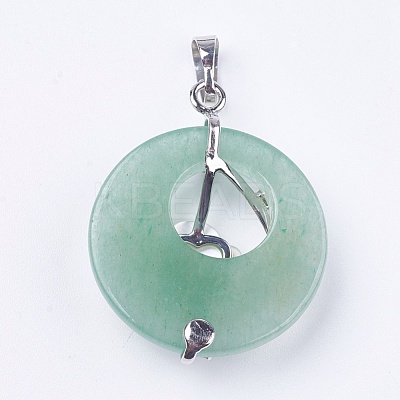 Natural Green Aventurine Pendants G-F546-A06-1