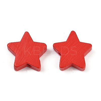 Spray Painted Wood Beads WOOD-F017-01C-1