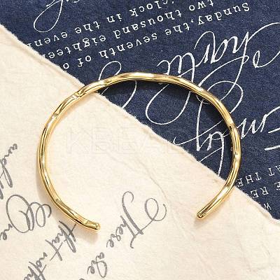 Ion Plating(IP) 304 Stainless Steel Cuff Bangles BJEW-H323-01G-1
